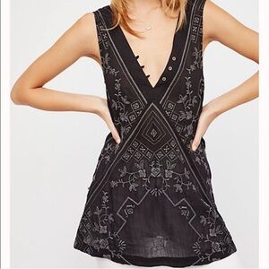 NWOT Free People Sweetest Shifty Embroidery Slip Dress black size large